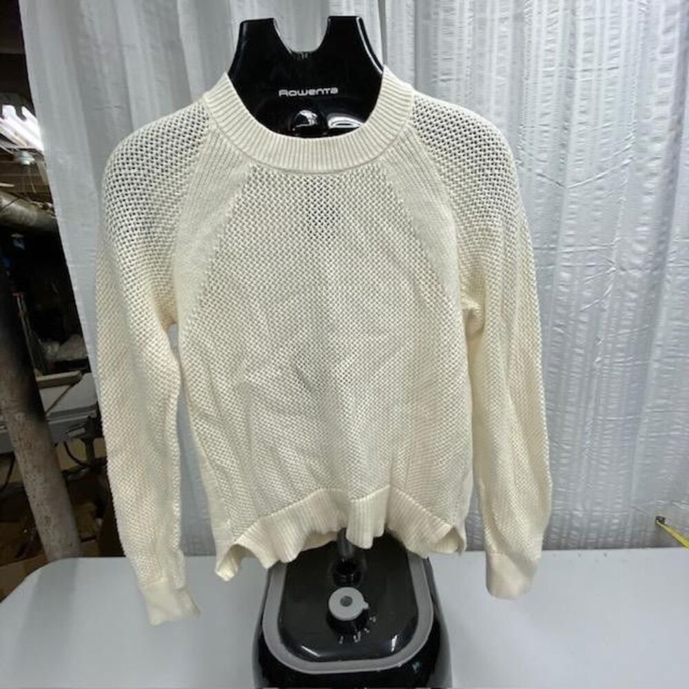 Stylus Womens Ivory Chunky Knit Sweater Size Small Crew Neck Pullover